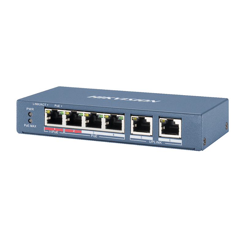 You Recently Viewed Hikvision DS-3E0106HP-E O-STD) 4 Port Fast Ethernet Unmanaged POE Switch Image